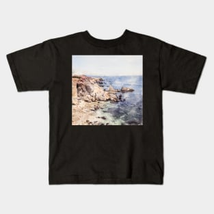 Monterey Bay Beach Cove Digital Watercolor 2021 Kids T-Shirt